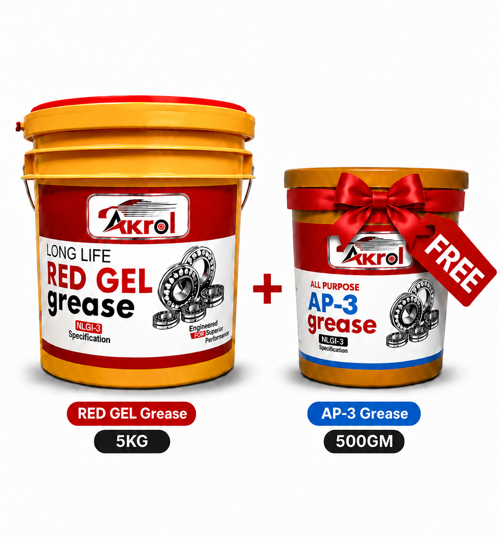 Akrol Long Life Red Gel Grease 5KG + AP-3 Grease 500GM Combo Pack