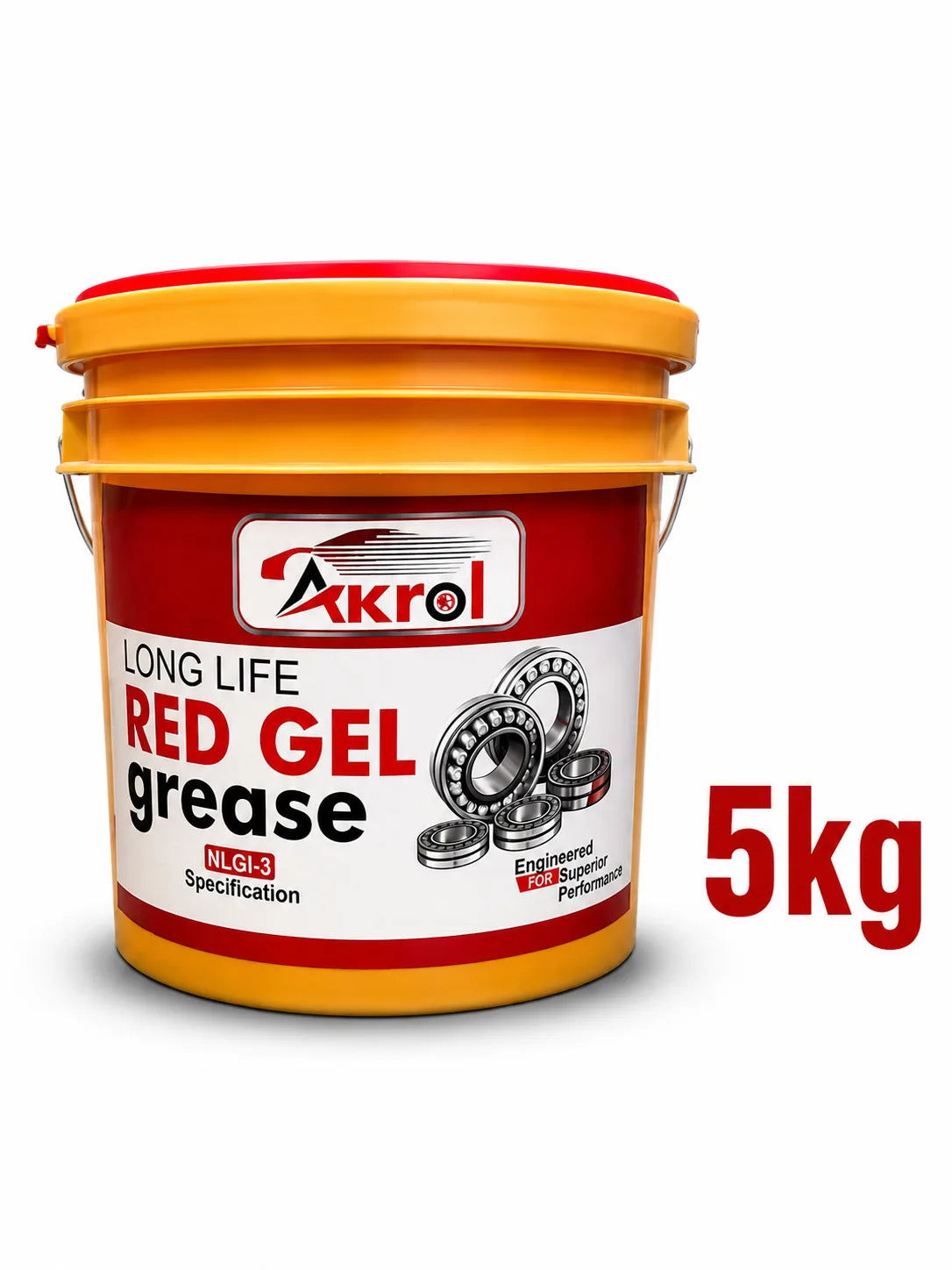 Akrol 5 KG Red Gel Grease NLGI-3 | Long Life Bearing Grease