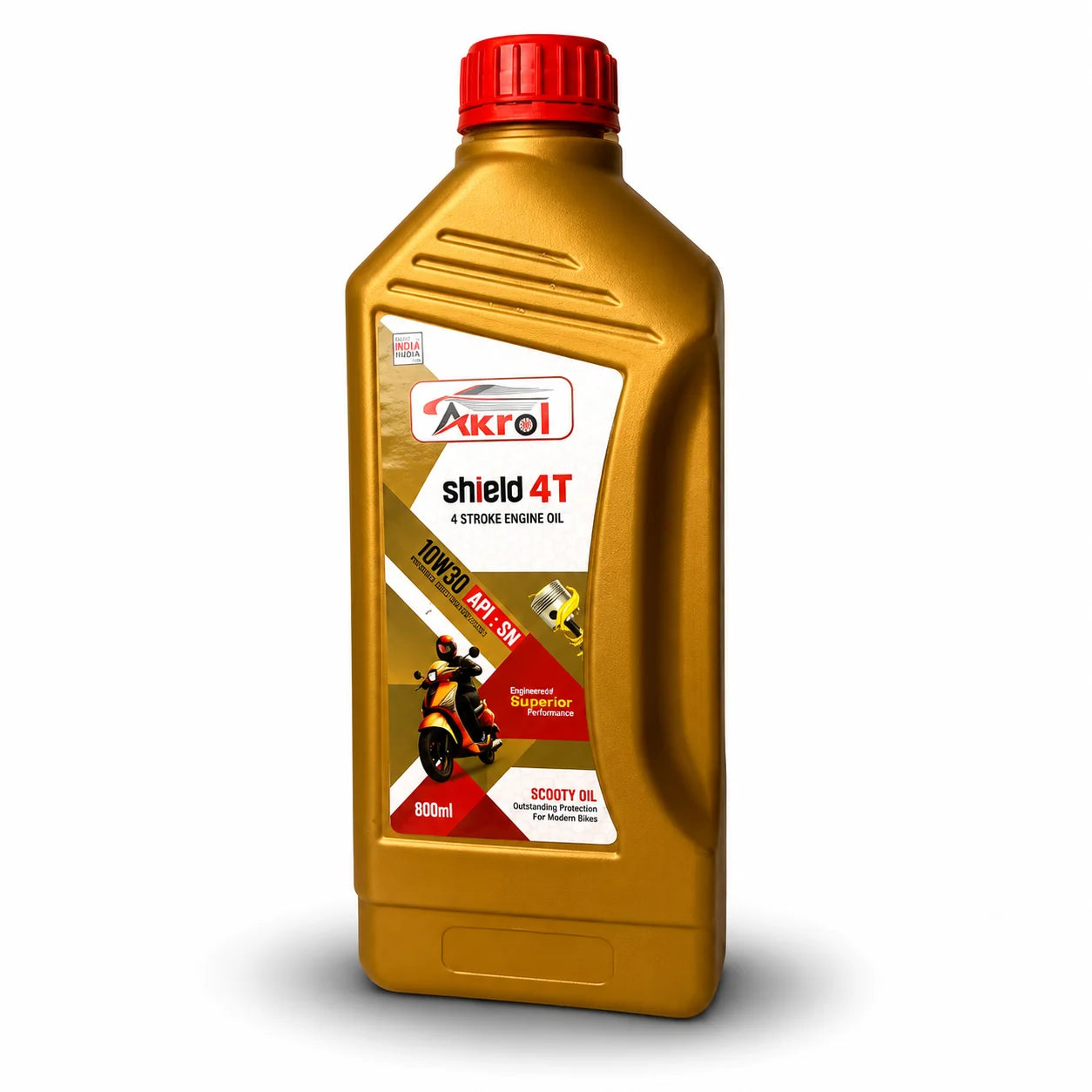 AKROL Shield 4T 10W30 API SM 800 ML Premium Scooter Engine Oil