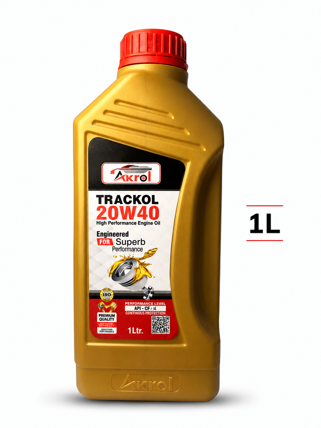 AKROL TRACKOL 20W40 API CF/SL High Performance Engine Oil 1L Bottle