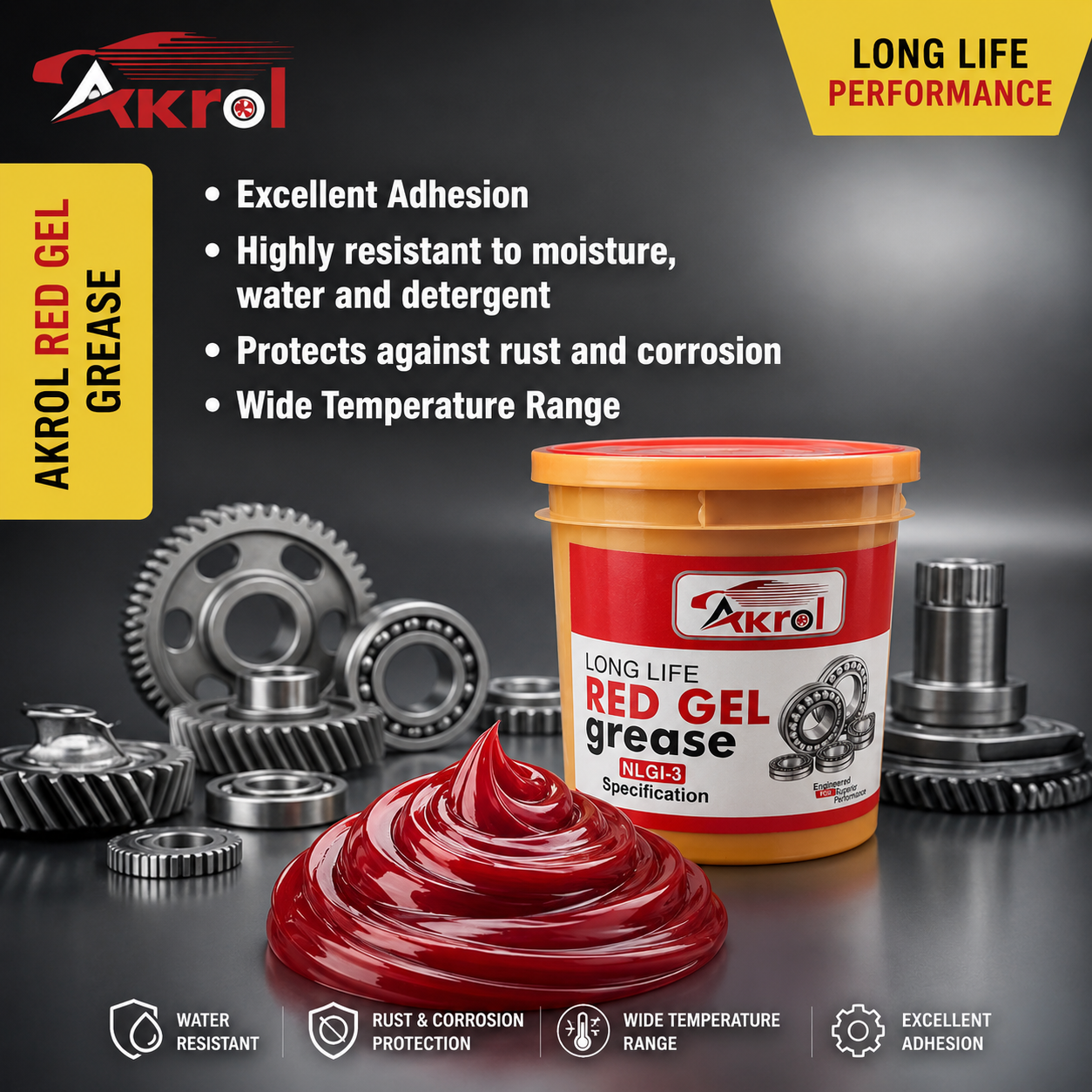AKROL High Temp Calcium Grease 10 KG | Premium Grease for Automotive & Industrial Use